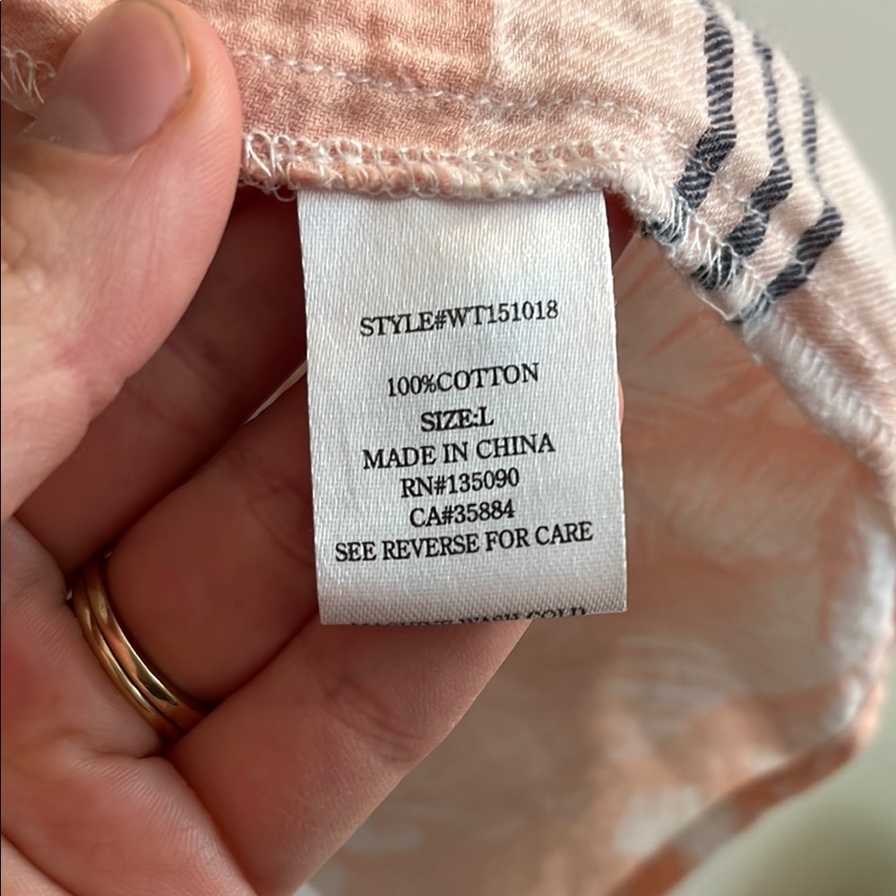 Anthropologie Beachy Plaid Button Down Top Size L - Picture 5 of 7